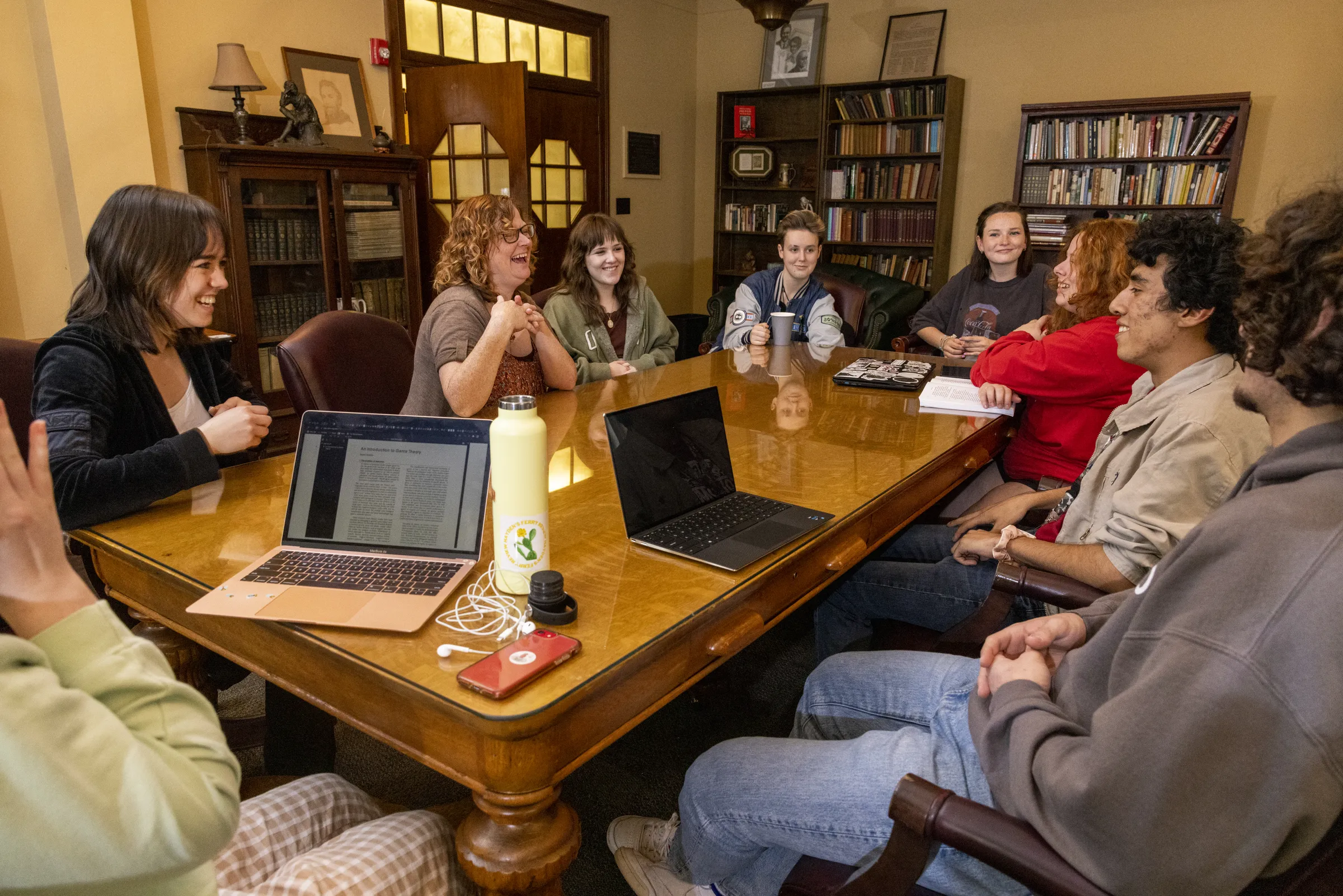 UGA’s Undergraduate English Association meets in the Park Hall Library for career counseling and networking.